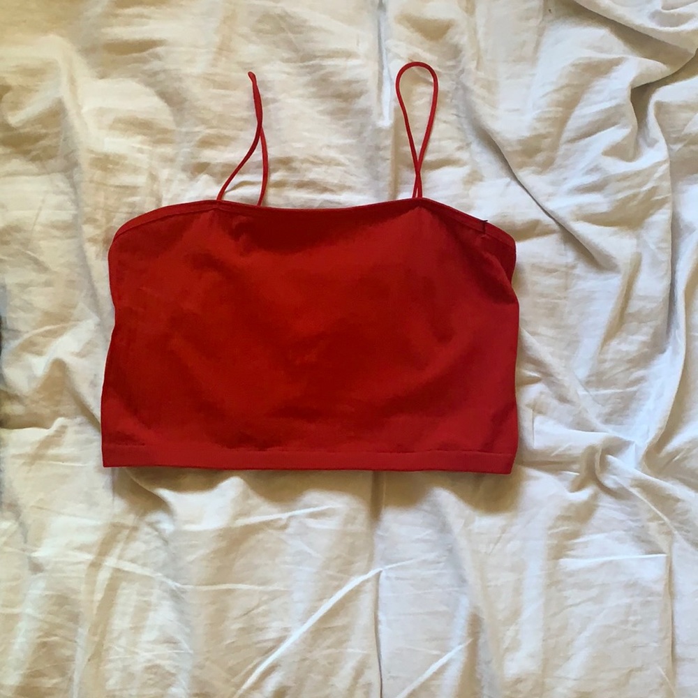 Ribbed Red Crop Top